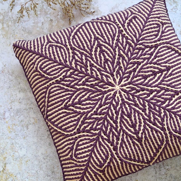 Blomma Square Crochet Pattern: Brioche Pillow Design (PDF, video tutorial)