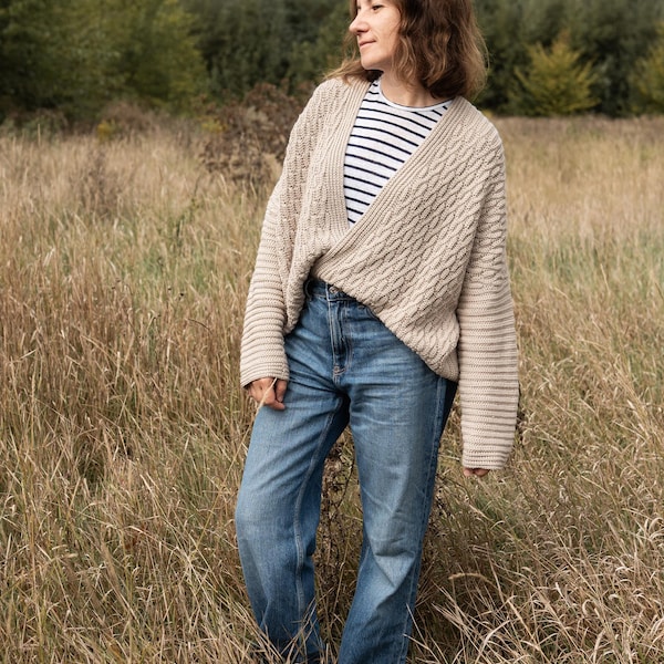 PATTERN - Oversized Warm and Cosy Crochet Cardigan - photo and video tutorial