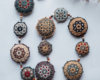 PATTERN crochet - Winter Scandi MAL - Brioche pillow - Embossed Mandala - Overlay Mandala