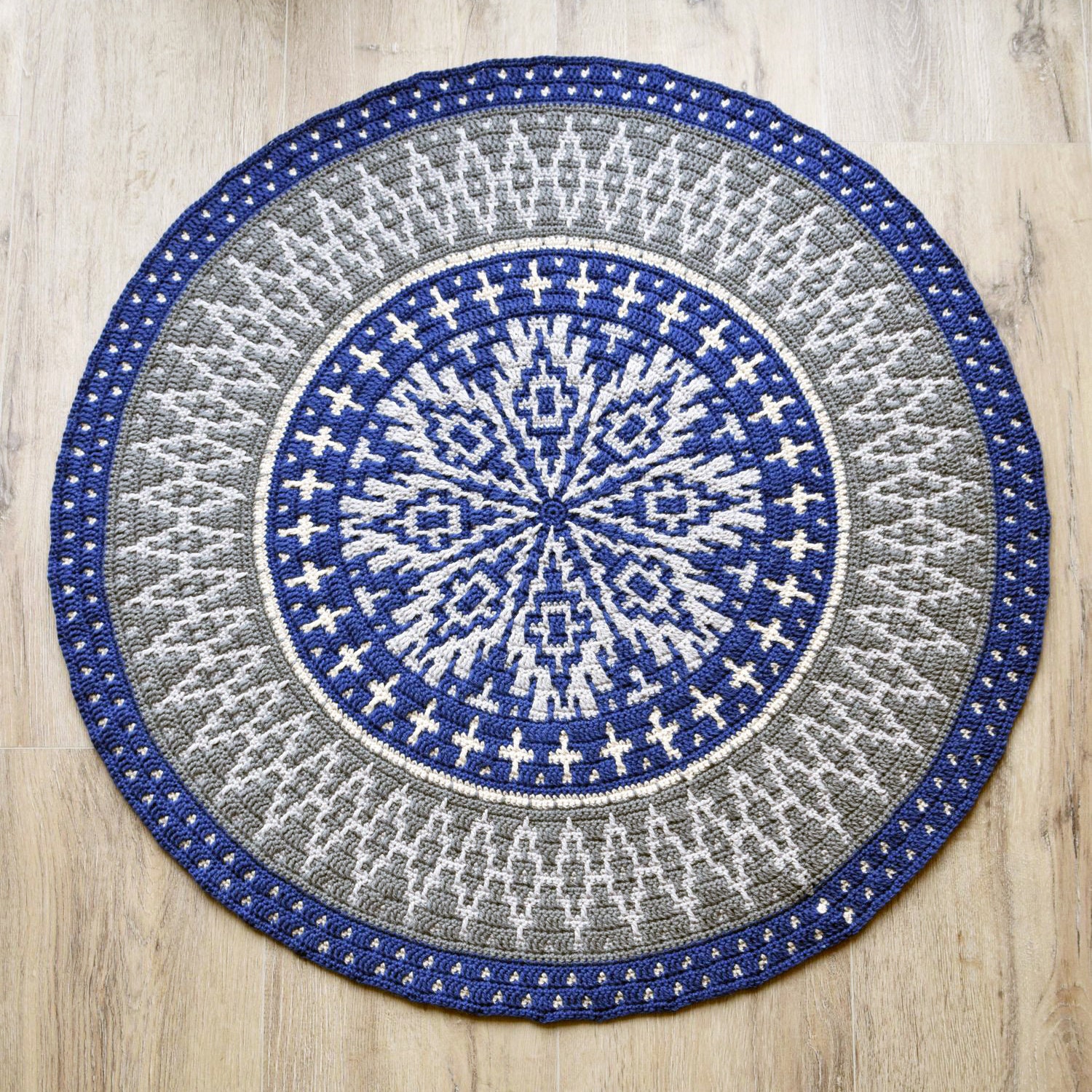 Crochet PATTERN Mosaic Mandala Rug Textured Jute Rug Etsy