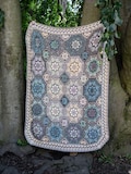PATTERN - Fae Fleur mosaic crochet blanket - textured colorful flower - crochet octagon - instant download product logo