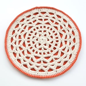Geometric Mandala Crochet Pattern: Lace Hot Pad, Table Decoration (Digital Download)
