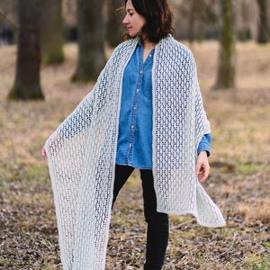 PATTERN: Morning Mist Wrap crochet wrap crochet shawl rectangle textured lace image 3