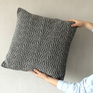 PATTERN - crochet pillow - crochet square - crochet pattern - textured - instand download - video tutorial
