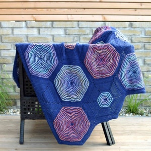 PATTERN Coral Story Blanket brioche crochet pattern hexagon motifs instant download Bild 10