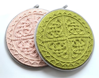 Crochet PATTERN - Mandala with cables and celtic knots - overlay crochet - round purse - chair pad - wall decoration - instant download