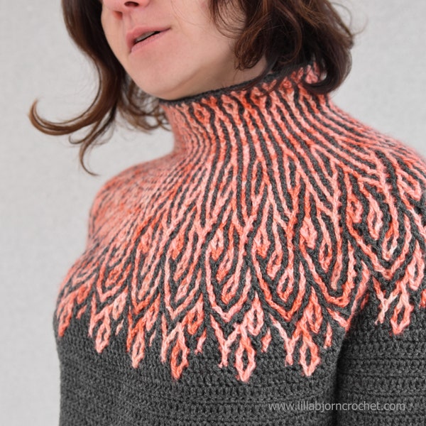 PATTERN - Alma Sweater - Brioche crochet sweater pattern - instant download
