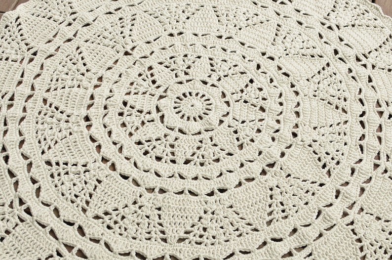 PATTERN Crochet Doily Rug White large lace rug instant download image 2