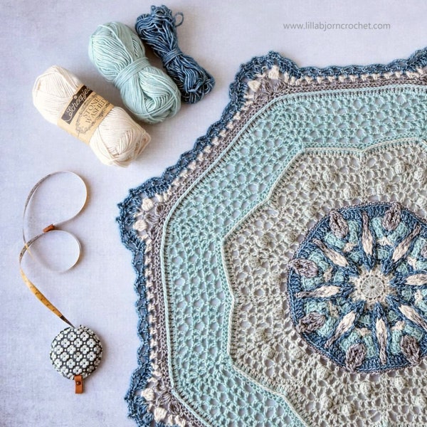 PATTERN - April Showers Mandala - overlay crochet - hanging decoration - table center piece