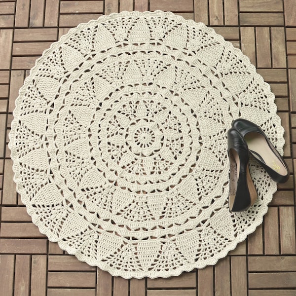 Crochet Doily Rug Etsy