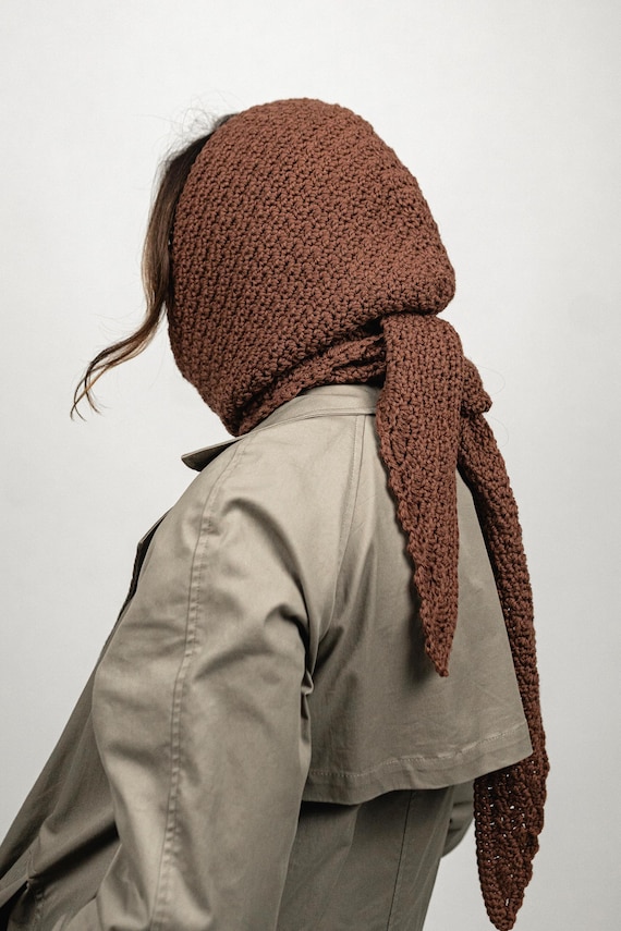 Como Hooded Crochet Scarf PATTERN: basic crochet stitches, video tutorial