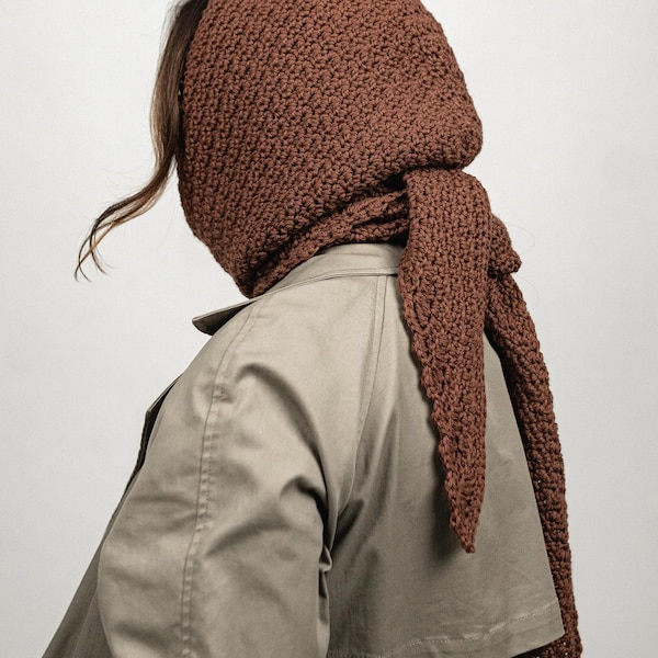 Como Hooded Crochet Scarf PATTERN: basic crochet stitches, video tutorial