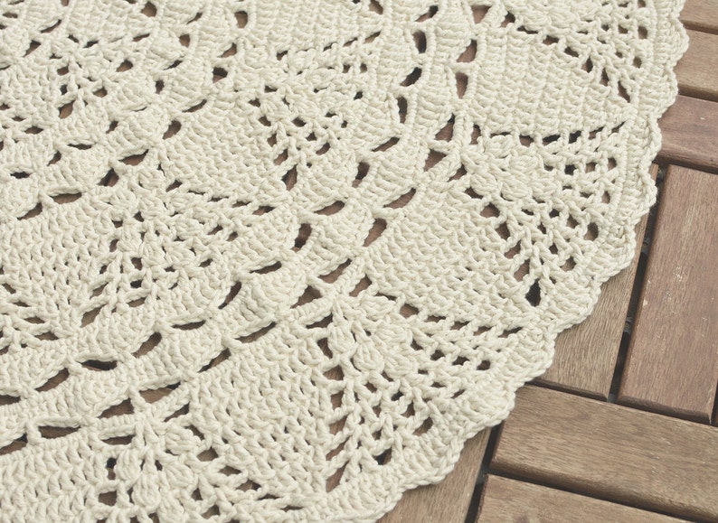 PATTERN Crochet Doily Rug White large lace rug instant download image 3