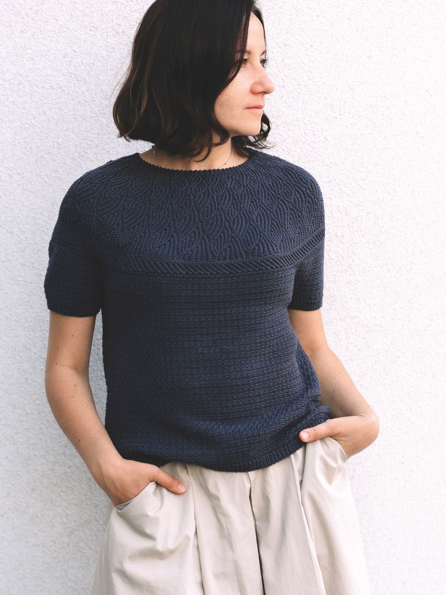 PATTERN for Them Sweater Top Down Textured Round Yoke - Etsy