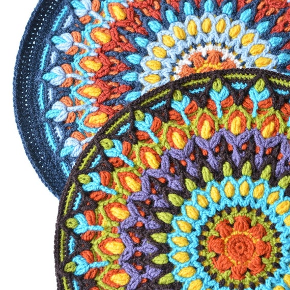Spanish Mandala overlay crochet PATTERN colorful - España
