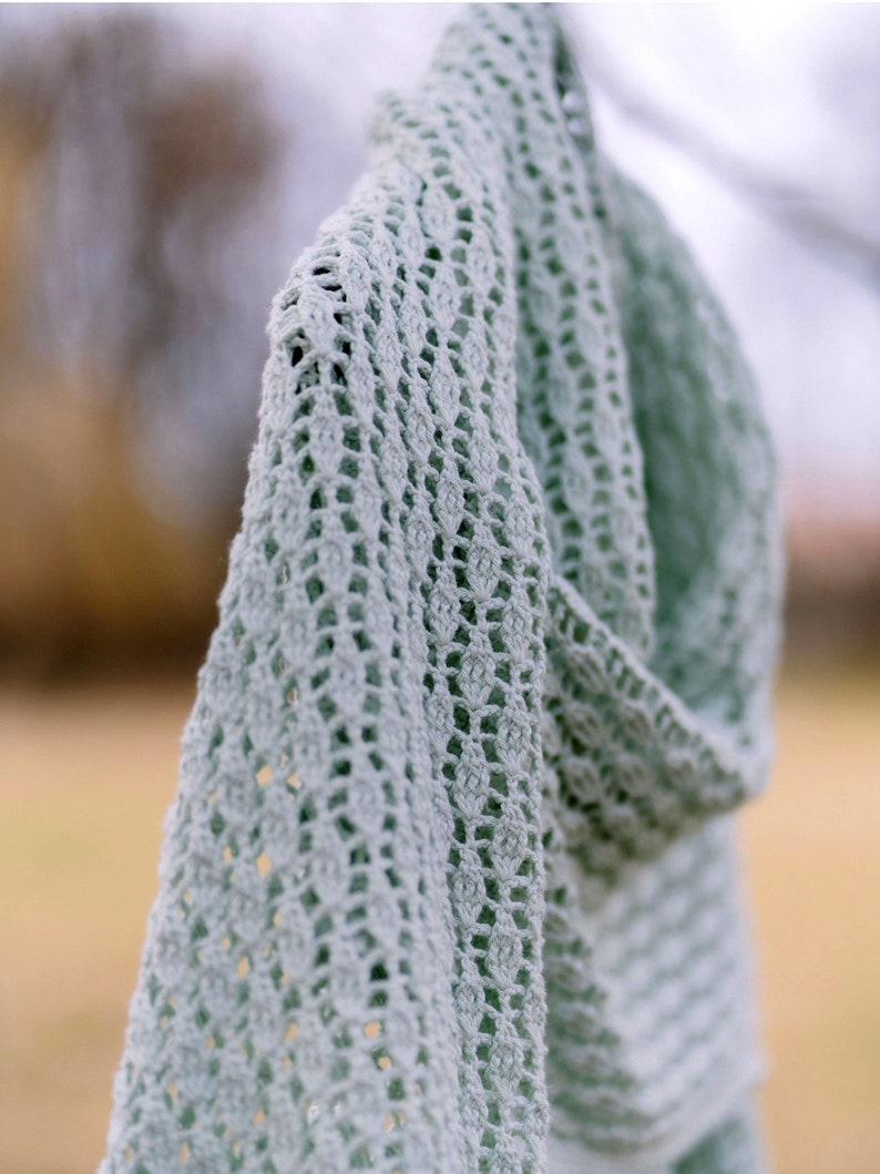 PATTERN: Morning Mist Wrap crochet wrap crochet shawl rectangle textured lace image 4