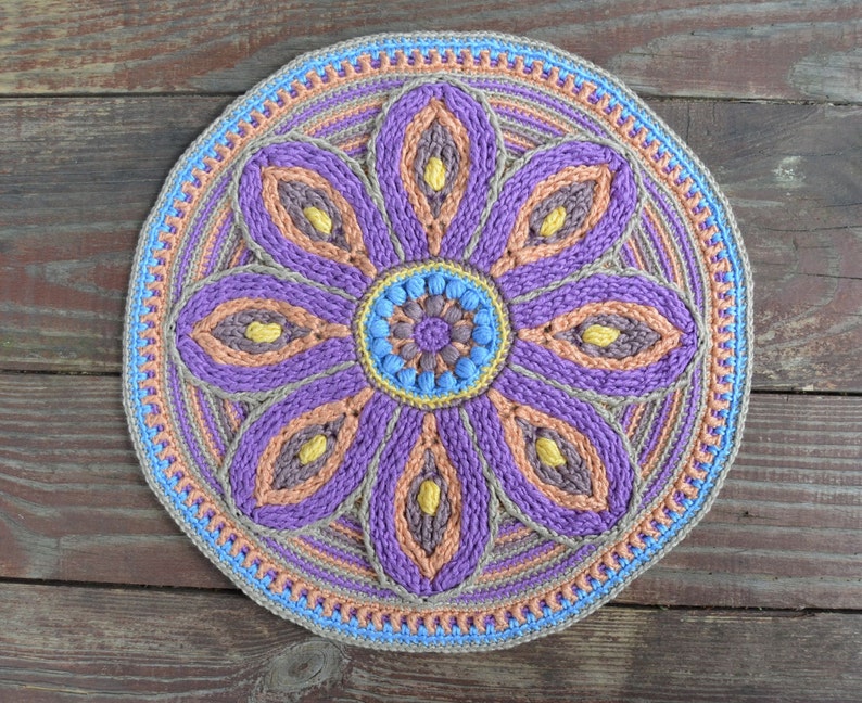 Crochet Mandala PATTERN Table or Wall Decoration Mandala for Meditation PDF Instant download imagem 9