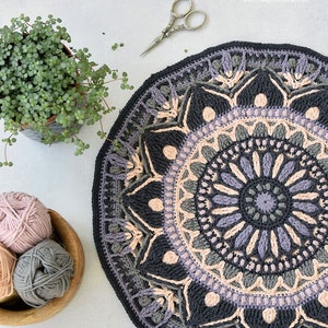 PATTERN - Mira overlay crochet mandala - wall hanging decoration - meditation - round crochet pillow