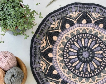 PATTERN - Mira overlay crochet mandala - wall hanging decoration - meditation - round crochet pillow