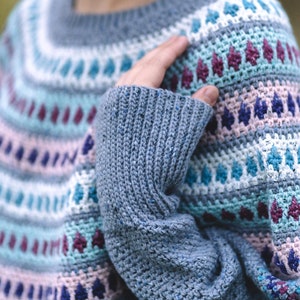 PATTERN crochet poncho, sweater, swoncho mosaic crochet oversized instant download image 7