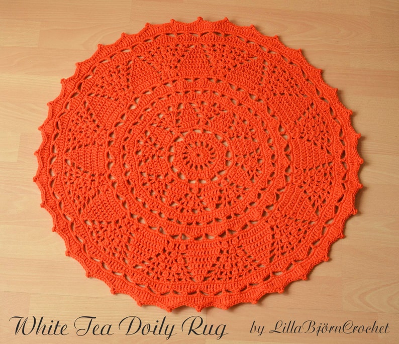 PATTERN Crochet Doily Rug White large lace rug instant download image 4