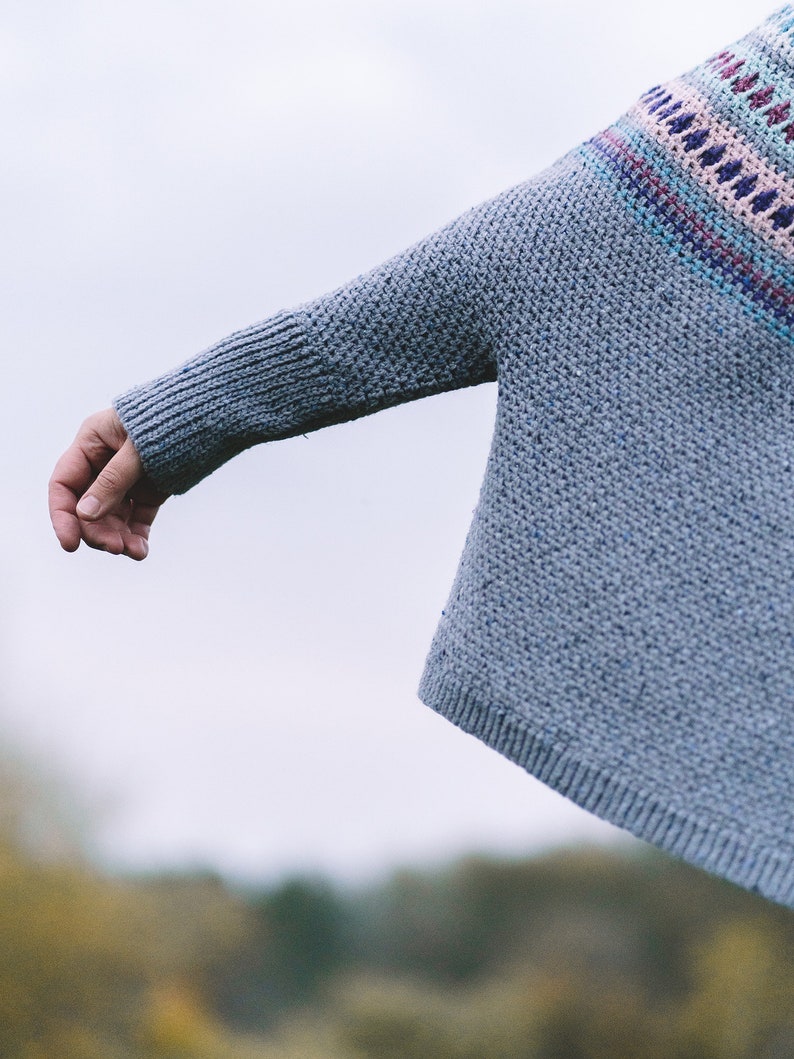 PATTERN crochet poncho, sweater, swoncho mosaic crochet oversized instant download image 5