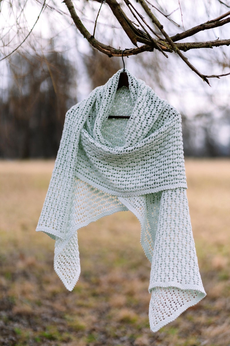 PATTERN: Morning Mist Wrap crochet wrap crochet shawl rectangle textured lace image 1