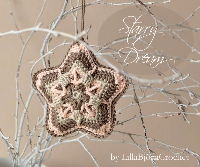 PATTERN Crochet star Christmas ornament Wall hanging decoration for nursery instant download image 8