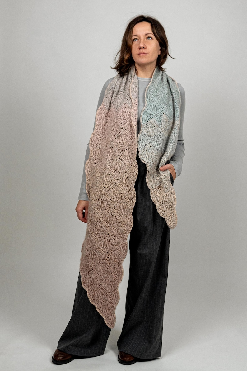 Shellos Crochet Crochet Shelly Scarf Pattern: Short Row Shells (instant Download) - Etsy