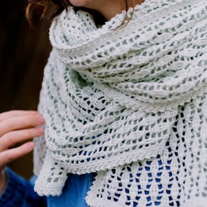PATTERN: Morning Mist Wrap crochet wrap crochet shawl rectangle textured lace image 5