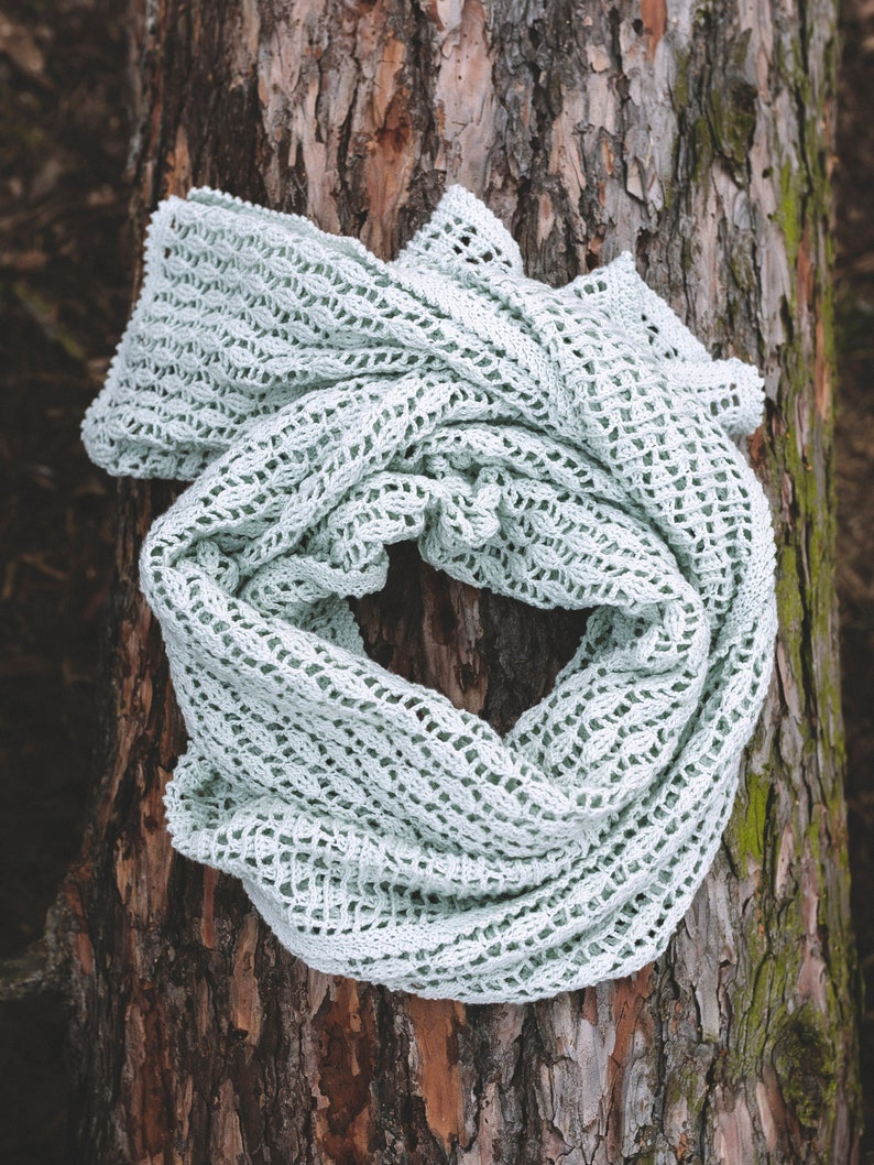 PATTERN: Morning Mist Wrap crochet wrap crochet shawl rectangle textured lace image 7