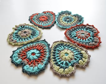 Crocheted Heart Pattern - Garland party decoration - Hanging wall decor - overlay crochet - Instant download