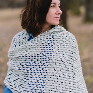 PATTERN: Morning Mist Wrap crochet wrap crochet shawl rectangle textured lace image 2