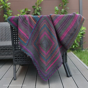 PATTERN - crochet blanket - linen stitch - colorful stripes - square - gift - baby blanket - instant download