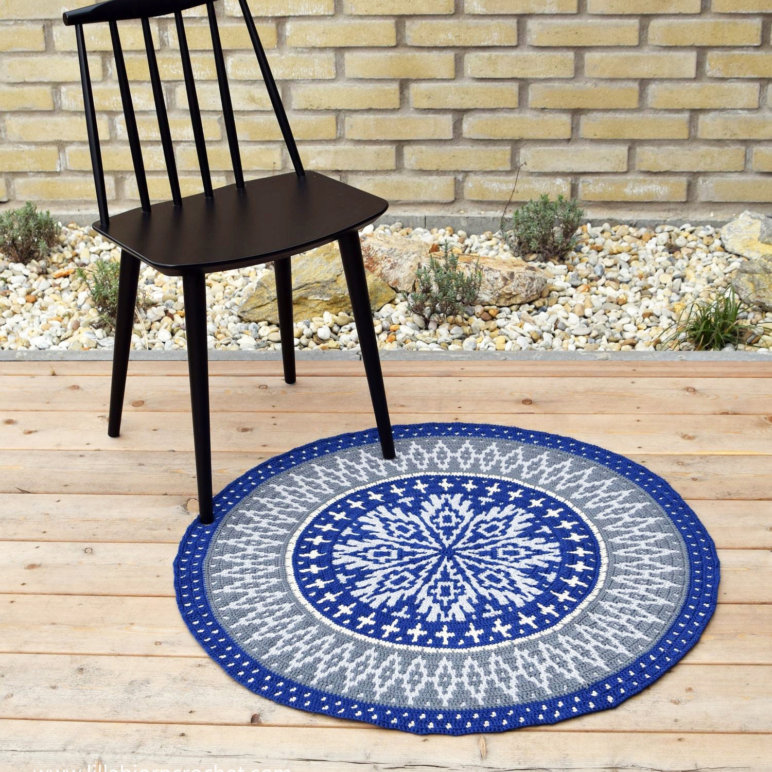 Mandala Pattern Rugs Crochet PATTERN - Mosaic Mandala Rug - Textured Jute Rug - Instant ...