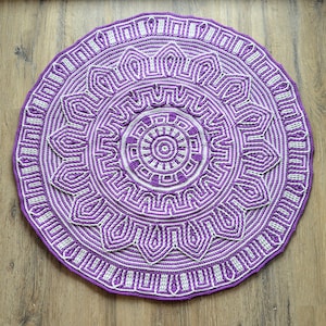 PATTERN - Labyrinth border - Labyrinth Mandala rug - crochet brioche - crochet round rug - meditation