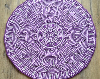 PATTERN - Labyrinth border - Labyrinth Mandala rug - crochet brioche - crochet round rug - meditation