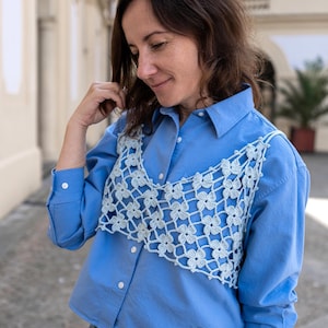 Floret Top Crochet Pattern – Modern Lace Top with Straps PDF (6 sizes, adjustable)