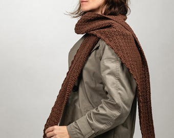 Como Hooded Crochet Scarf PATTERN: basic crochet stitches, video