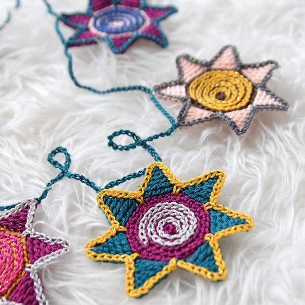 PATTERN - Crochet festive sparkle star - hanging ornament - home decoration - instant download