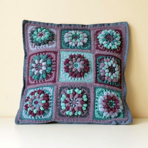 PDF Pattern of Crocheted Pillowcase Flower Granny Square Motifs Overlay Crochet Instant download image 2