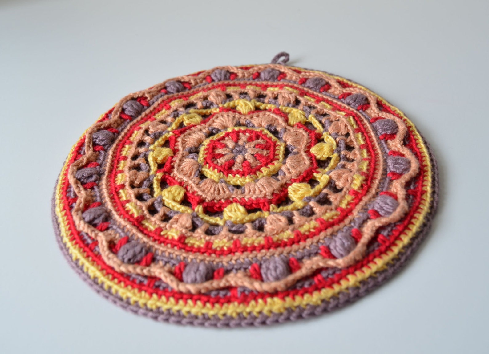 Crocheted Potholder PATTERN Round Mandala Pot Holder Etsy