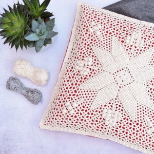 PATTERN - crochet Christmas square - textured ornament - pillow and blanket - instant download