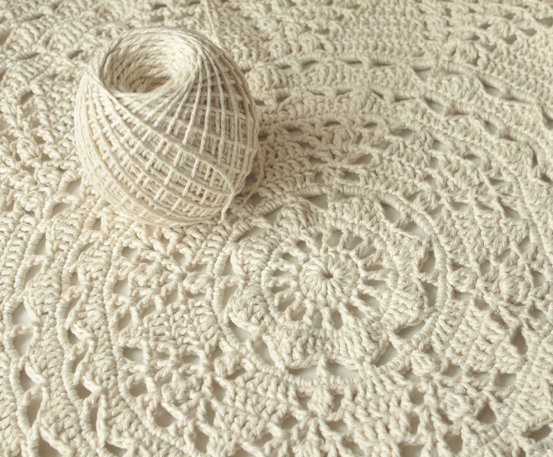 PATTERN Crochet Doily Rug White large lace rug instant download image 5