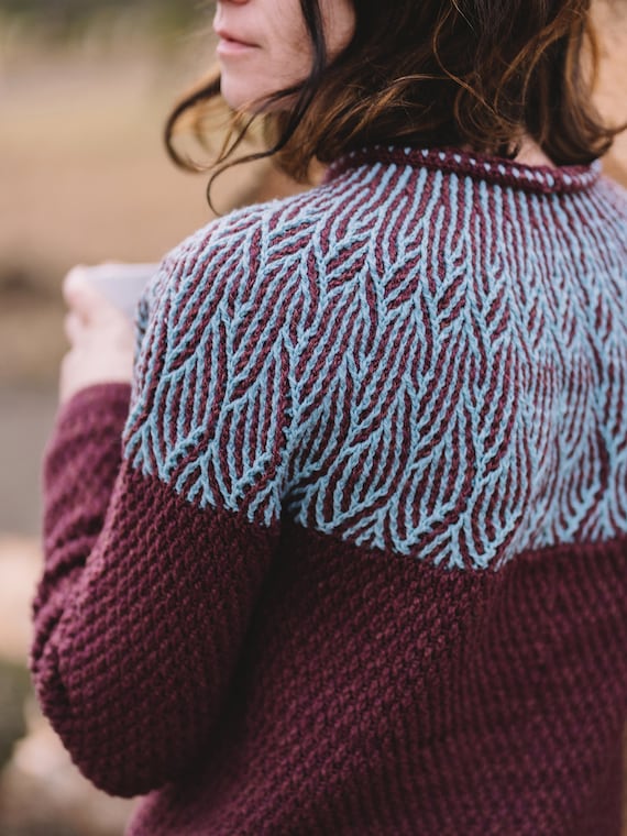 PATTERN Brioche Crochet Sweater Pattern Top Down Round Yoke