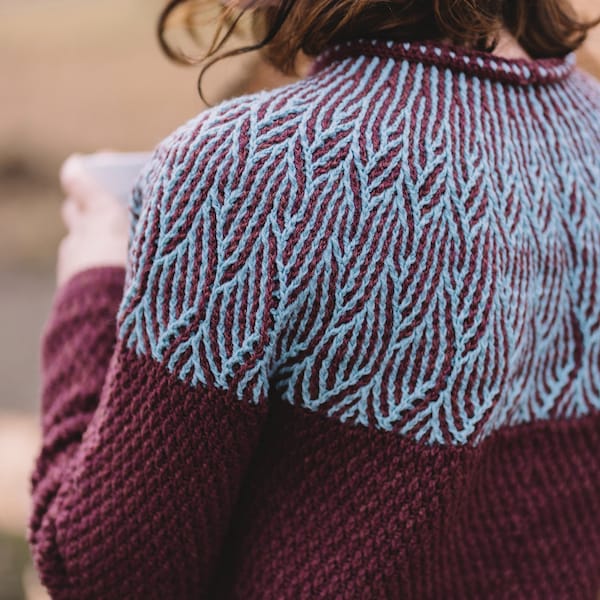 PATTERN - brioche crochet sweater pattern - top down - round yoke - textured - instant download