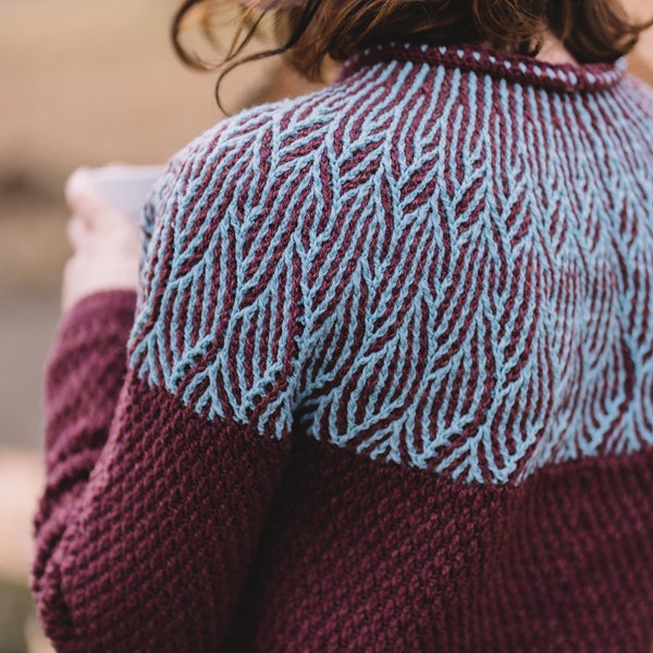 PATTERN - brioche crochet sweater pattern - top down - round yoke - textured - instant download