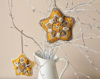 PATTERN - Crochet star Christmas ornament - Wall hanging decoration for nursery - instant download