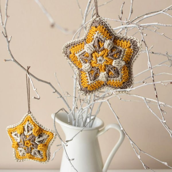PATTERN - Crochet star Christmas ornament - Wall hanging decoration for nursery - instant download