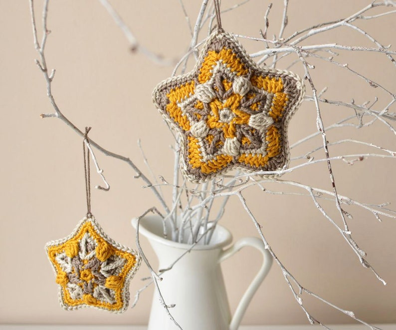 PATTERN Crochet star Christmas ornament Wall hanging decoration for nursery instant download image 1